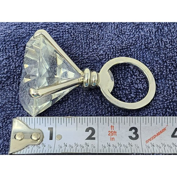 Vintage Faux Diamond Shaped Glass Bottle Opener Beer Bar Accessory Unmarked - Picture 7 of 7